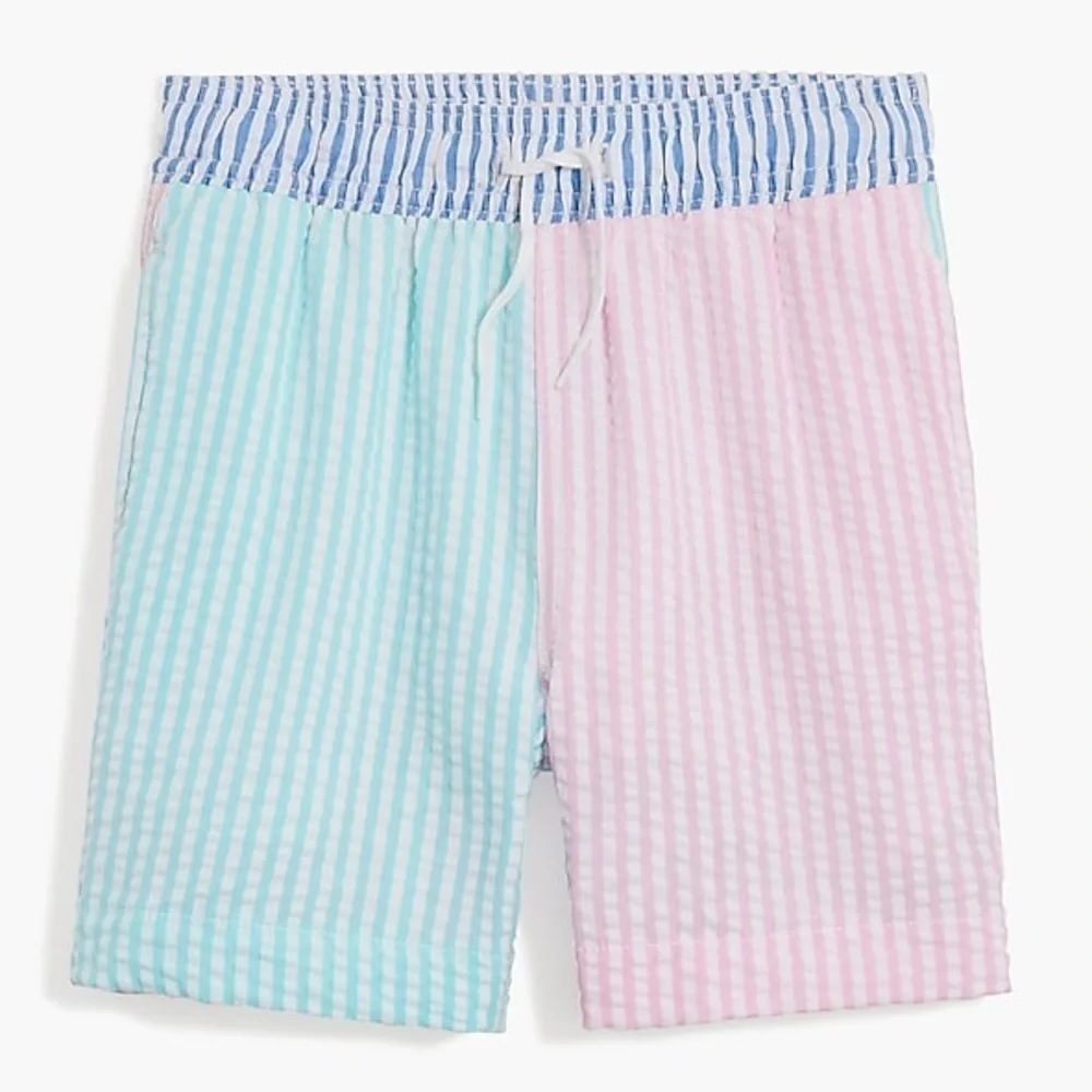 NWT Boys Seersucker Swim Trunks-Crewcuts